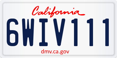 CA license plate 6WIV111