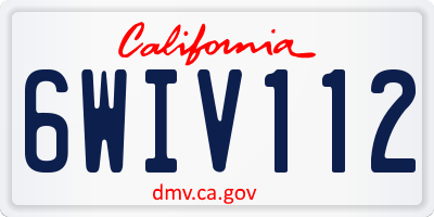 CA license plate 6WIV112