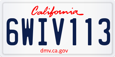 CA license plate 6WIV113
