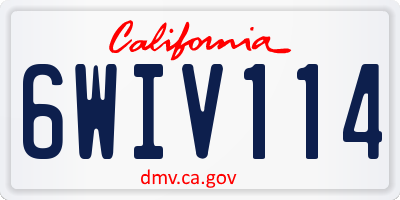 CA license plate 6WIV114