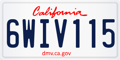 CA license plate 6WIV115