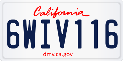 CA license plate 6WIV116