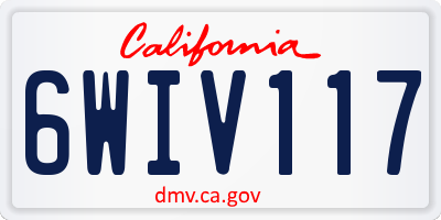 CA license plate 6WIV117