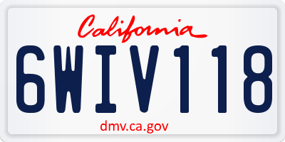 CA license plate 6WIV118