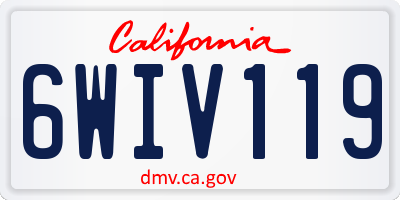 CA license plate 6WIV119
