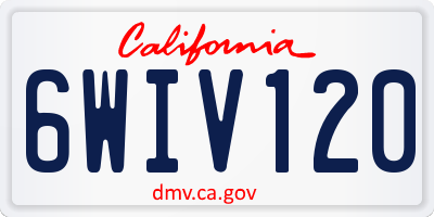 CA license plate 6WIV120