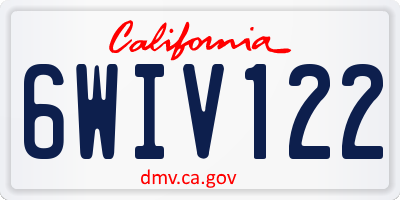 CA license plate 6WIV122