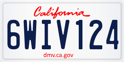 CA license plate 6WIV124