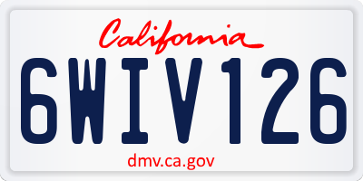 CA license plate 6WIV126