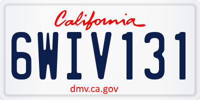 CA license plate 6WIV131