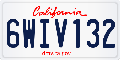 CA license plate 6WIV132