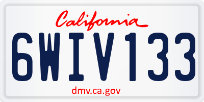 CA license plate 6WIV133