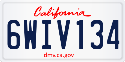 CA license plate 6WIV134