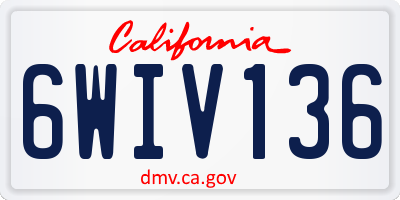 CA license plate 6WIV136