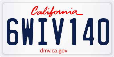 CA license plate 6WIV140