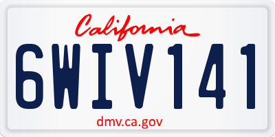 CA license plate 6WIV141