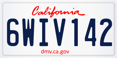 CA license plate 6WIV142
