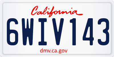 CA license plate 6WIV143