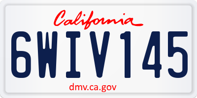 CA license plate 6WIV145