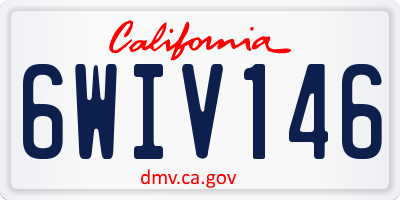 CA license plate 6WIV146