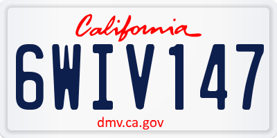 CA license plate 6WIV147