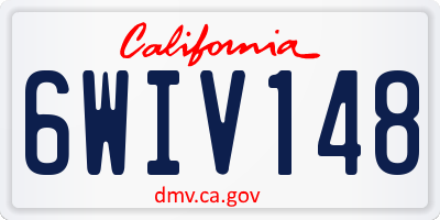 CA license plate 6WIV148