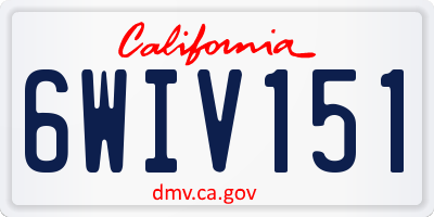 CA license plate 6WIV151