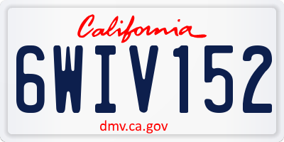 CA license plate 6WIV152