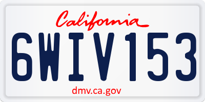 CA license plate 6WIV153