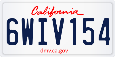 CA license plate 6WIV154