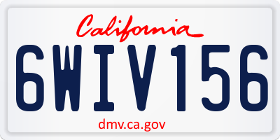 CA license plate 6WIV156