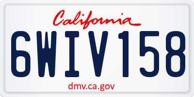 CA license plate 6WIV158