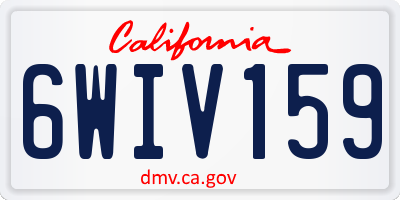 CA license plate 6WIV159