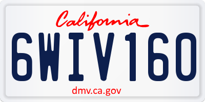 CA license plate 6WIV160