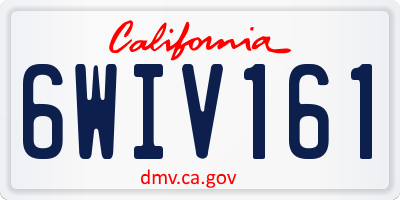 CA license plate 6WIV161