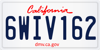 CA license plate 6WIV162