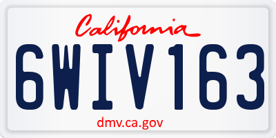 CA license plate 6WIV163