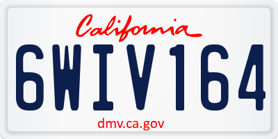 CA license plate 6WIV164