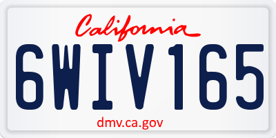 CA license plate 6WIV165