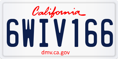 CA license plate 6WIV166