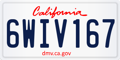 CA license plate 6WIV167