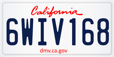 CA license plate 6WIV168
