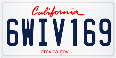 CA license plate 6WIV169