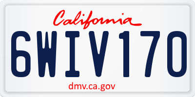 CA license plate 6WIV170