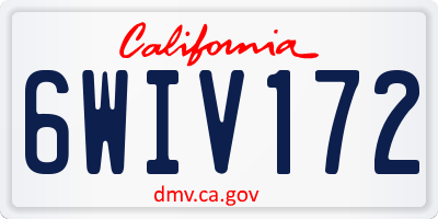 CA license plate 6WIV172