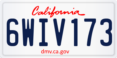 CA license plate 6WIV173