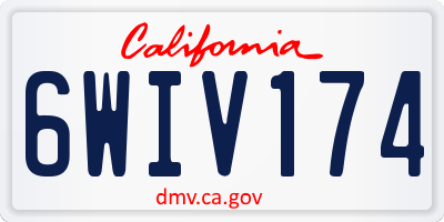 CA license plate 6WIV174