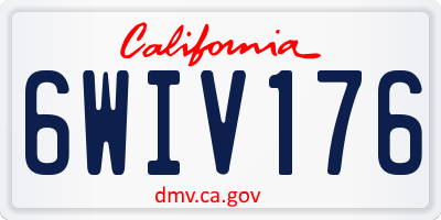 CA license plate 6WIV176
