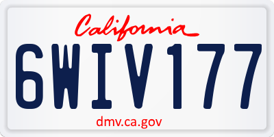 CA license plate 6WIV177