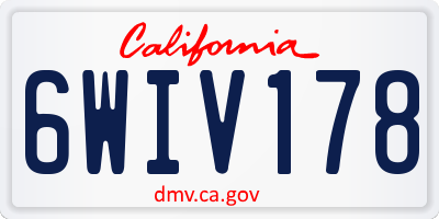 CA license plate 6WIV178